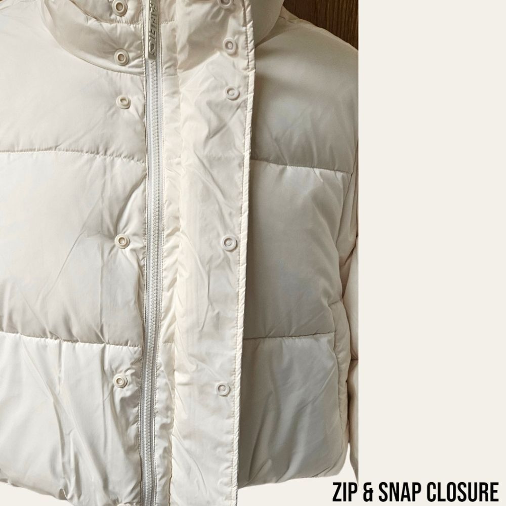 FABLETICS 1X Ivory essential cropped hooded Puffer Jacket NWT - Picture 6 of 16